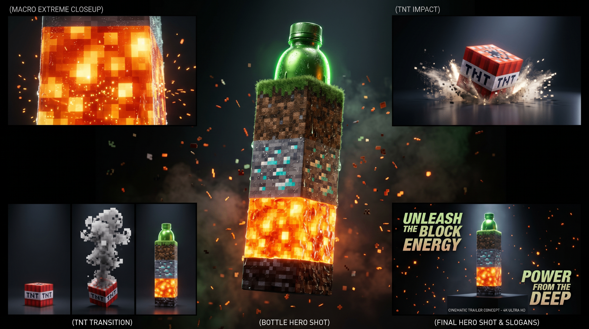 Unleash the Block Energy โ Power from the Deep. Cinematic Minecraft bottle campaign.
